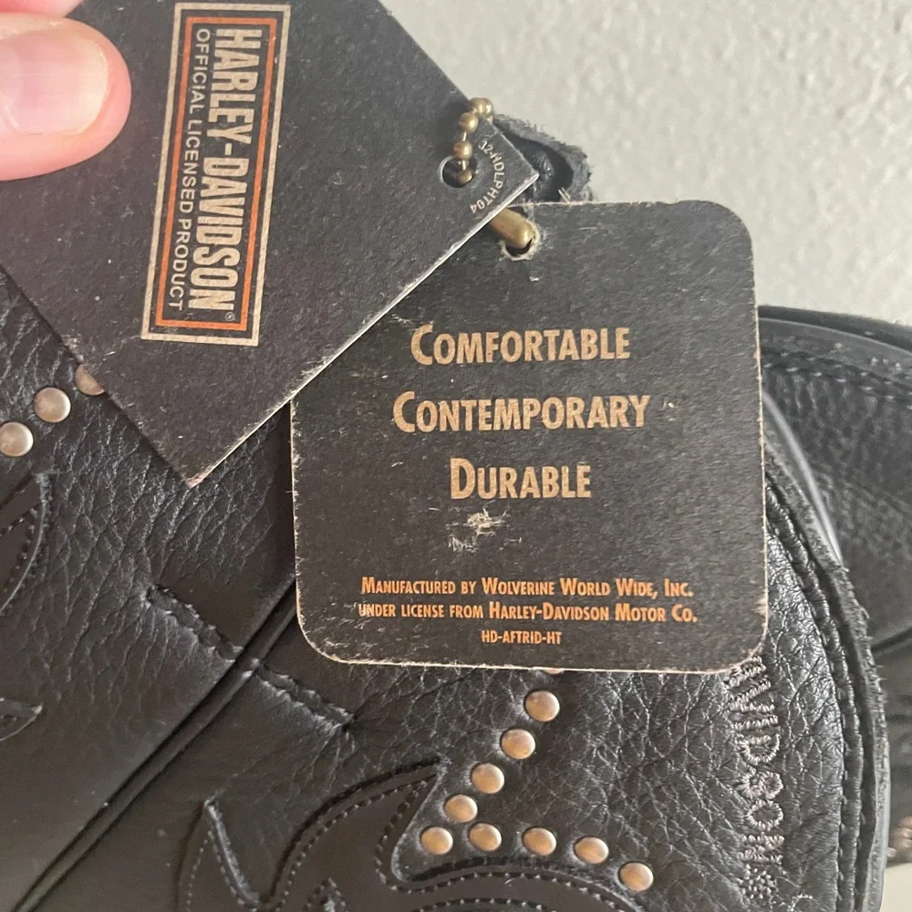 🏍️ Vintage Harley-Davidson Black Studded Leather After Riding Boots 🏍️ - Picture 8 of 10